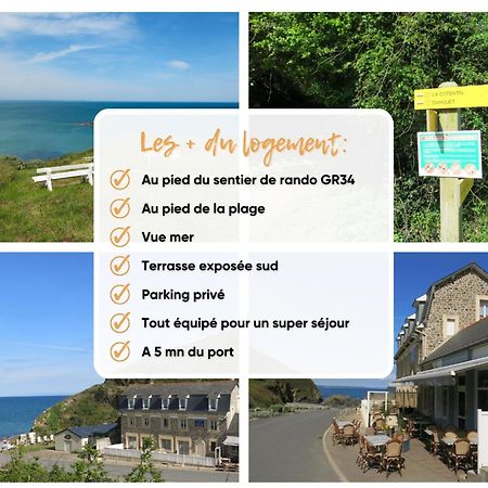Appart' Avec Grande Terrasse Vue Mer -50M Plage Et Du Sentier De Randonnee بلانْرونوال المظهر الخارجي الصورة