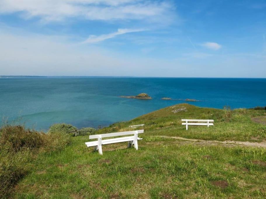 Appart' Avec Grande Terrasse Vue Mer -50M Plage Et Du Sentier De Randonnee بلانْرونوال المظهر الخارجي الصورة